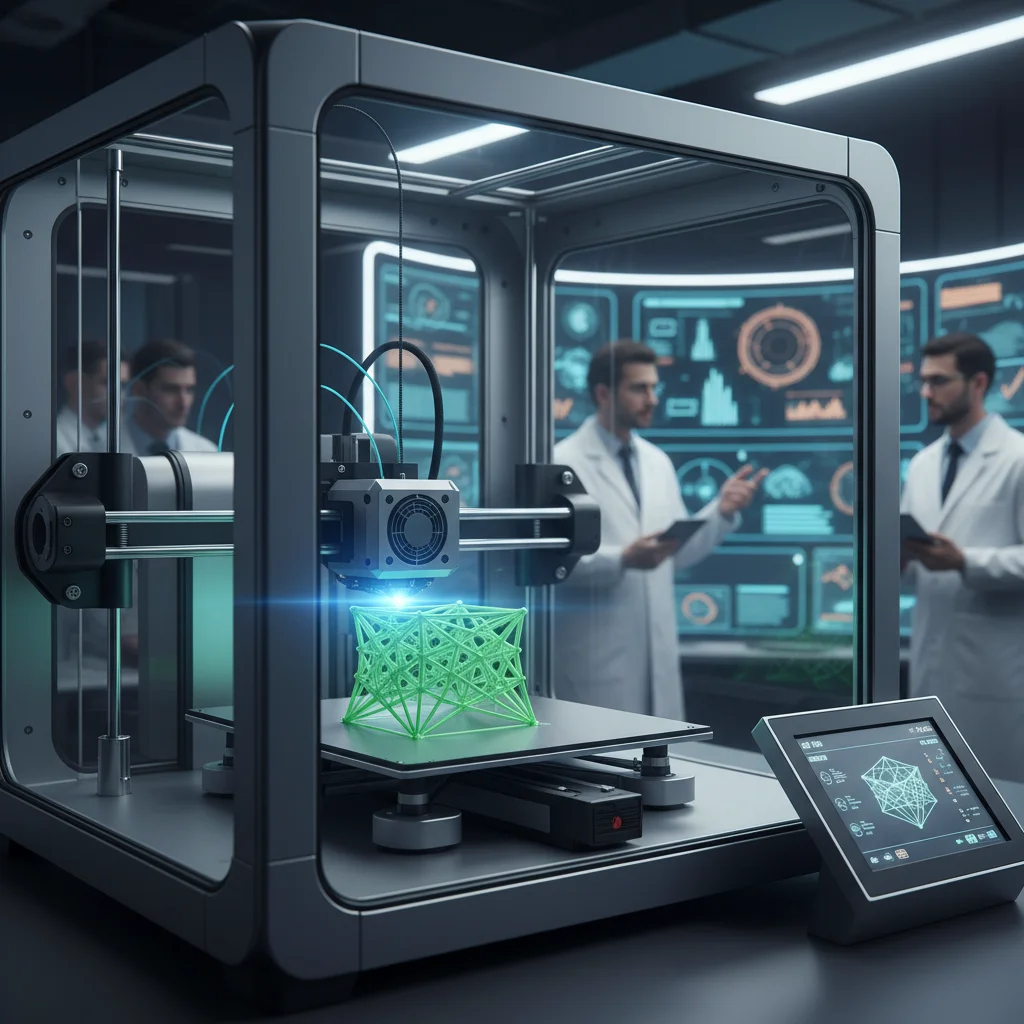 3D printer creating a physical prototype, symbolizing agile development