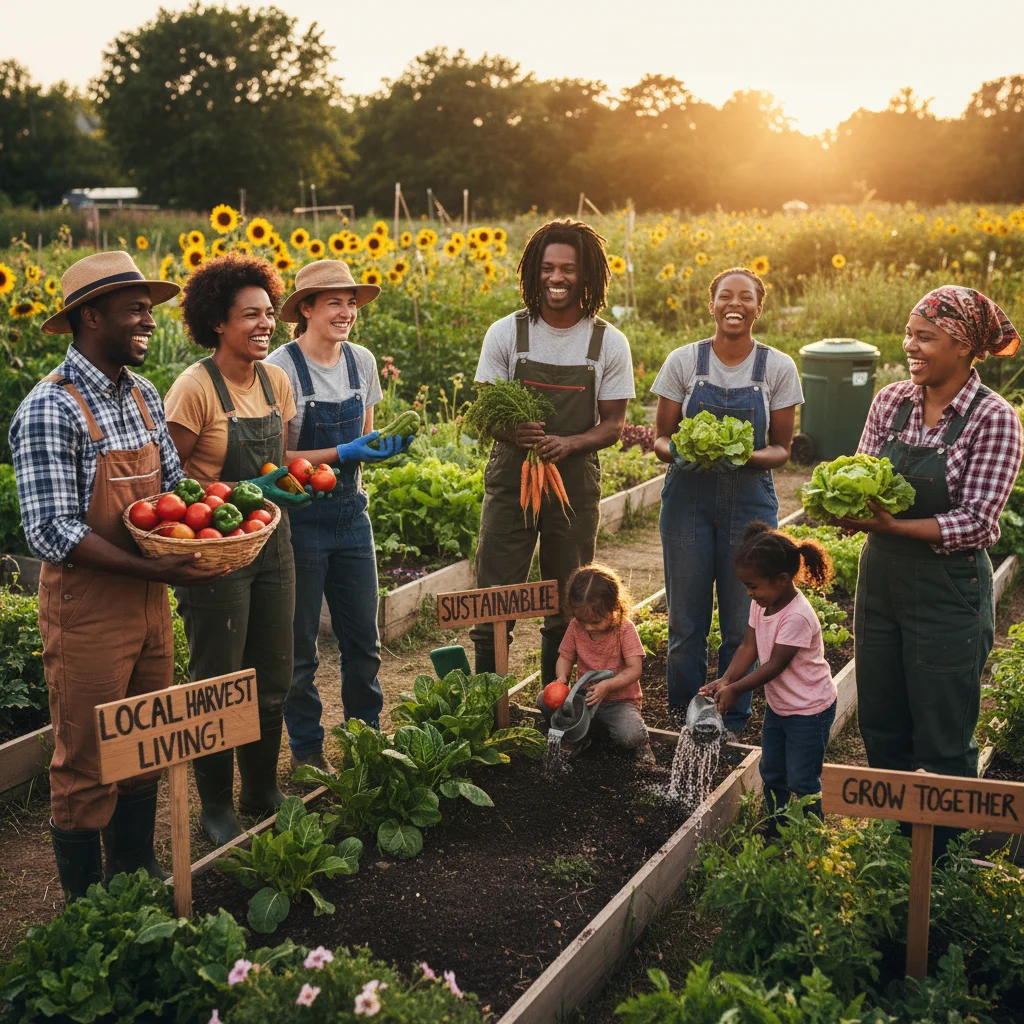 Community garden fostering local food and social connections.
