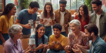 Diverse consumers engaging with culturally authentic brand products