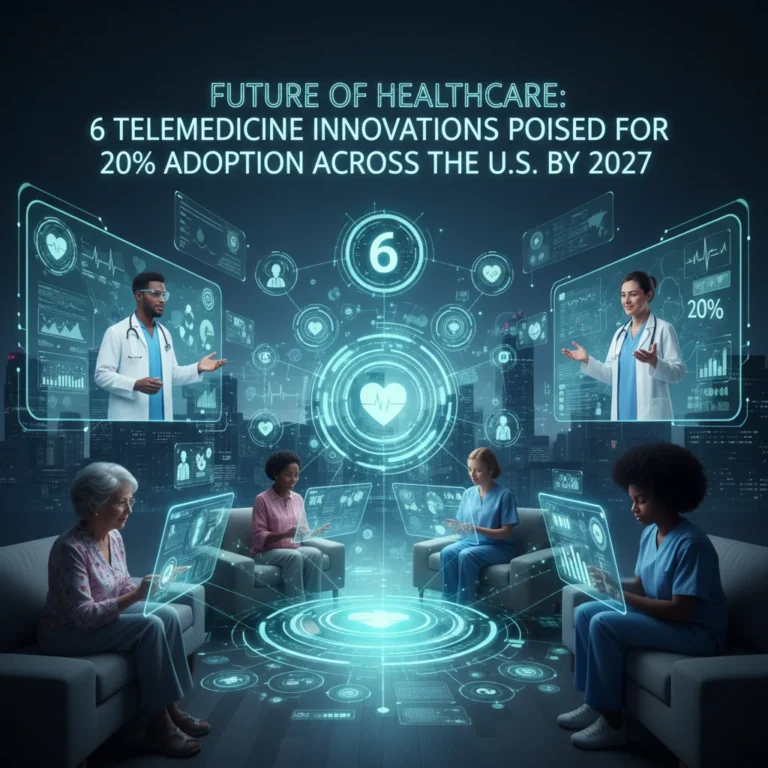 Futuristic virtual healthcare ecosystem with diverse patients and doctors