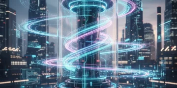 Quantum computer processing data, symbolizing future industry disruption in the U.S.