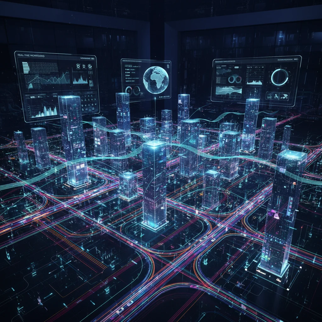 Digital twin technology for urban planning and smart city infrastructure management.