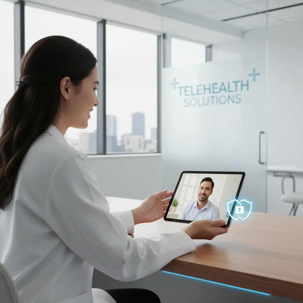 Doctor conducting virtual consultation with patient on tablet
