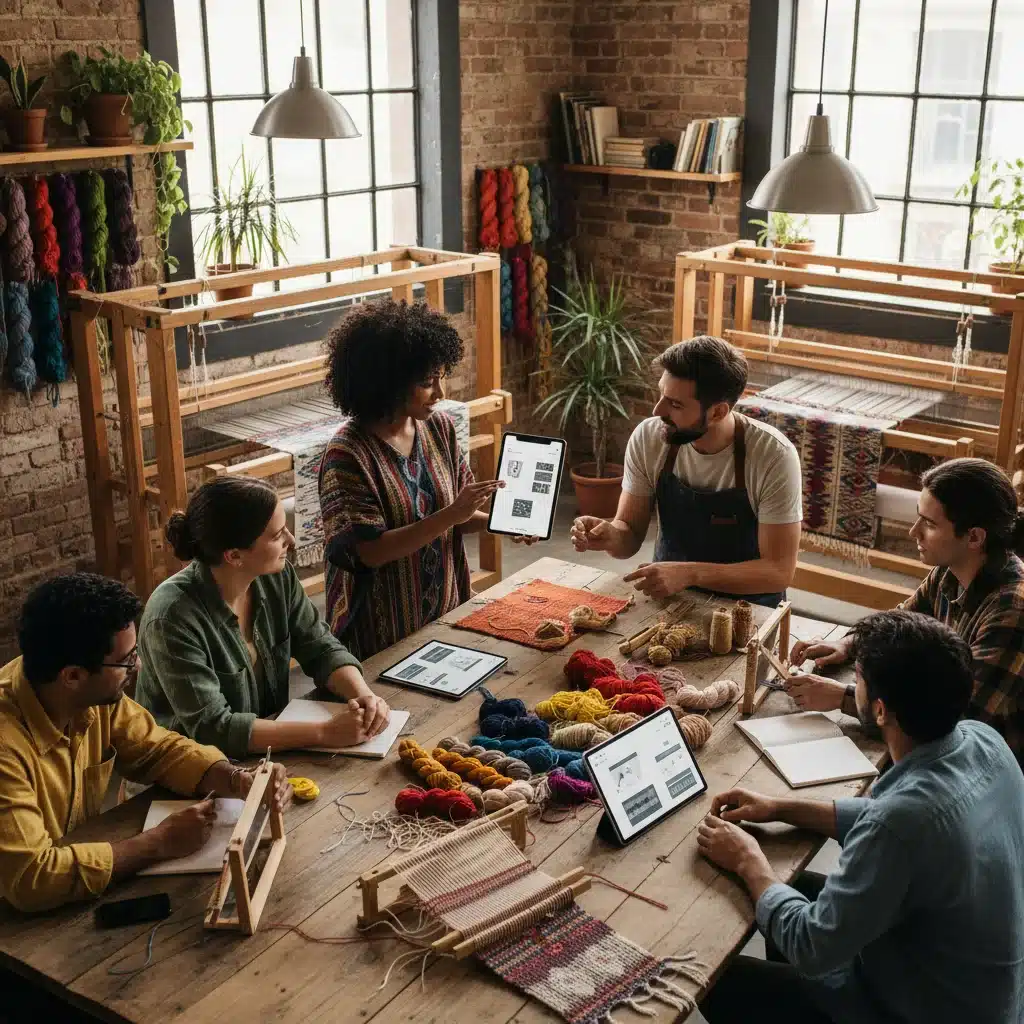 Young entrepreneurs innovating with traditional weaving techniques