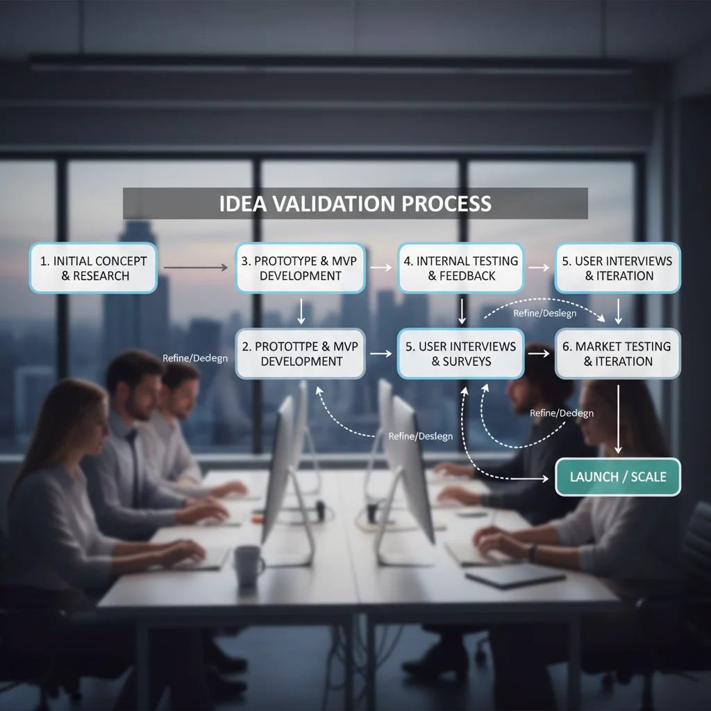 Idea validation process flowchart