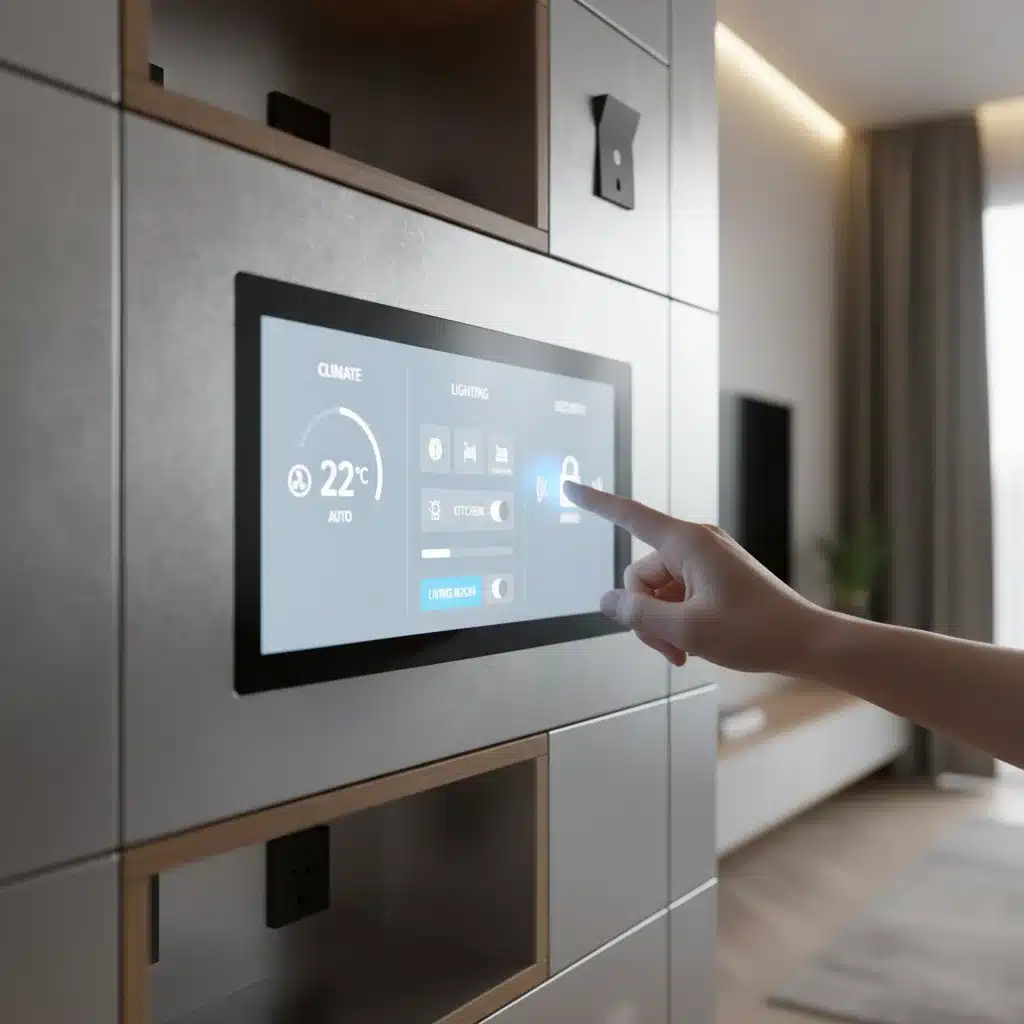 Smart home control panel in modular wall unit