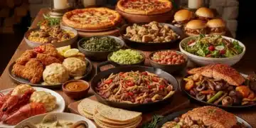Diverse regional American dishes, a culinary journey across the USA.