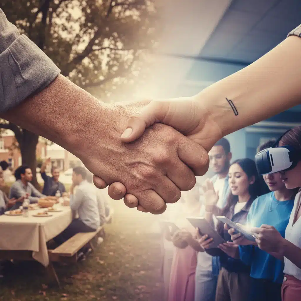Intergenerational hands clasped, representing evolving American values and social cohesion.